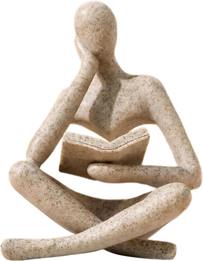 Bookshelf Decor Thinker Statue