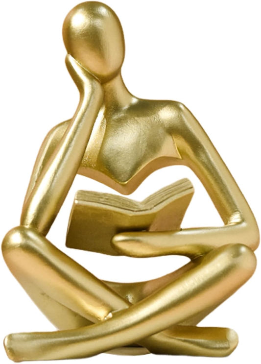 Bookshelf Decor Thinker Statue