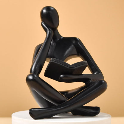 Bookshelf Decor Thinker Statue