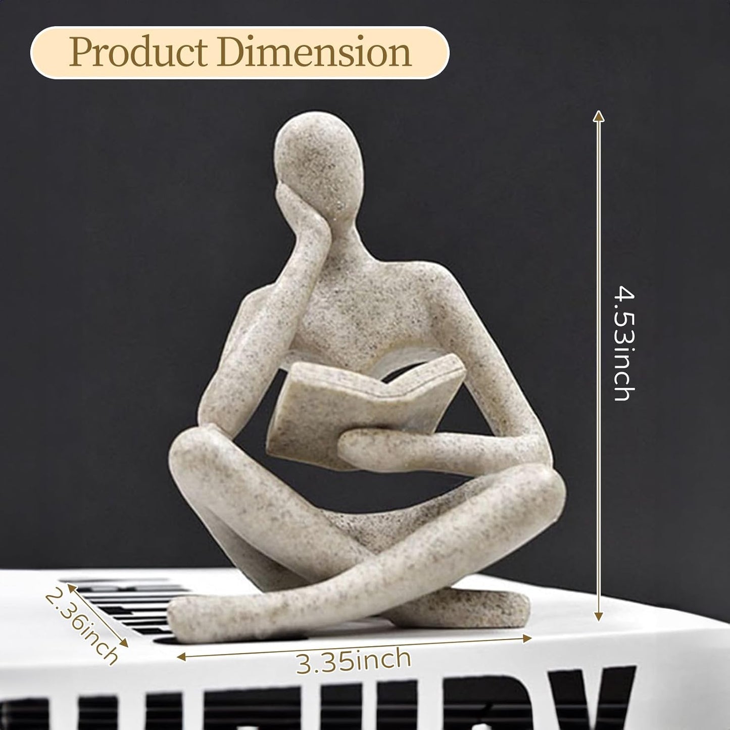 Bookshelf Decor Thinker Statue